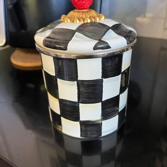 Set of 3 Mackenzie Childs Courtly Check Canisters - Picture 5 of 6